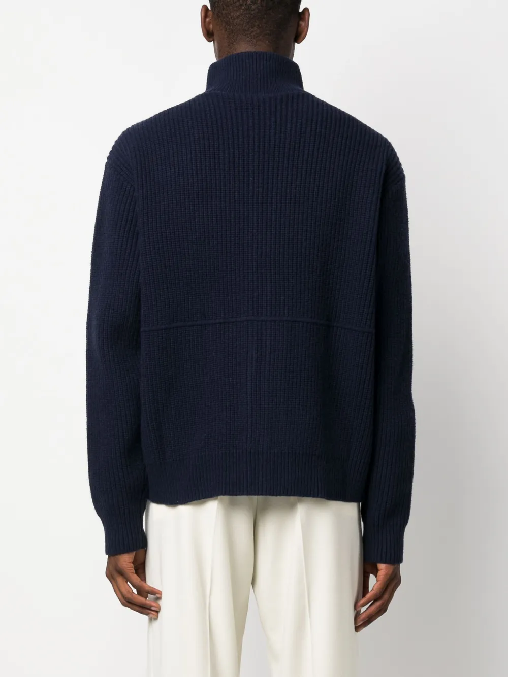 Axel Arigato Zip-up Wool Cardigan In Blue