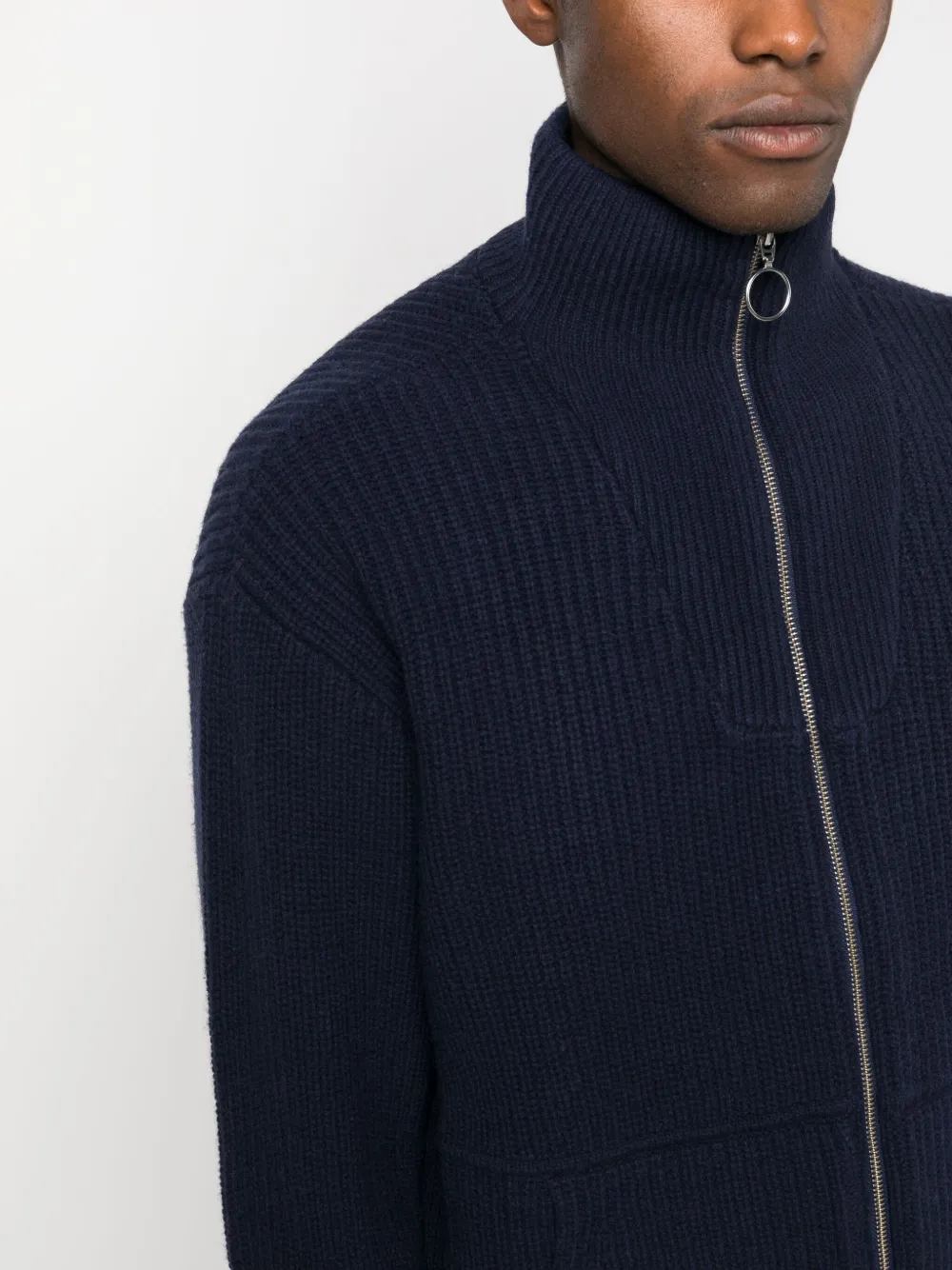 Axel Arigato Zip-up Wool Cardigan In Blue