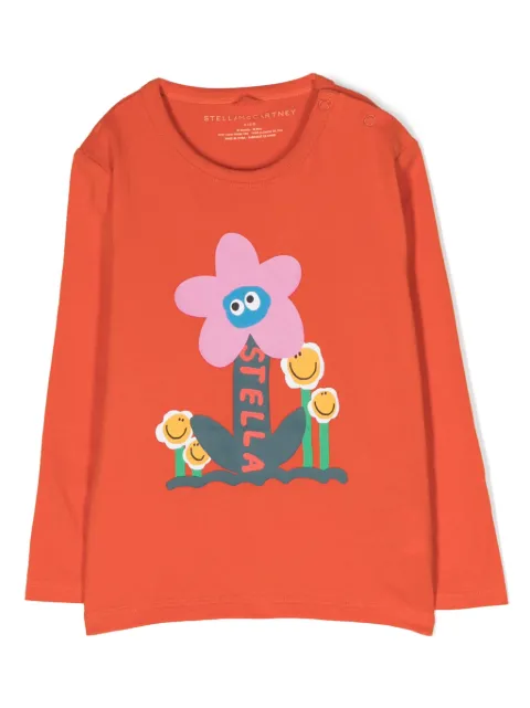 Stella McCartney Kids floral-print cotton T-shirt