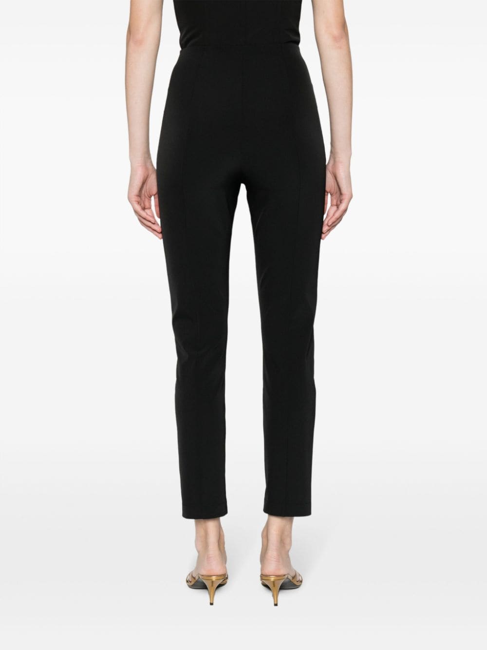 Shop Patrizia Pepe Skinny Cropped Trousers In Black