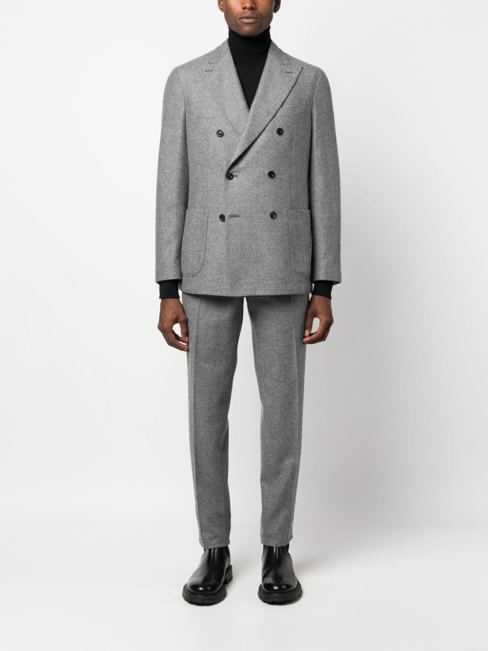 Boglioli speckled double-breasted wool suit - Grijs