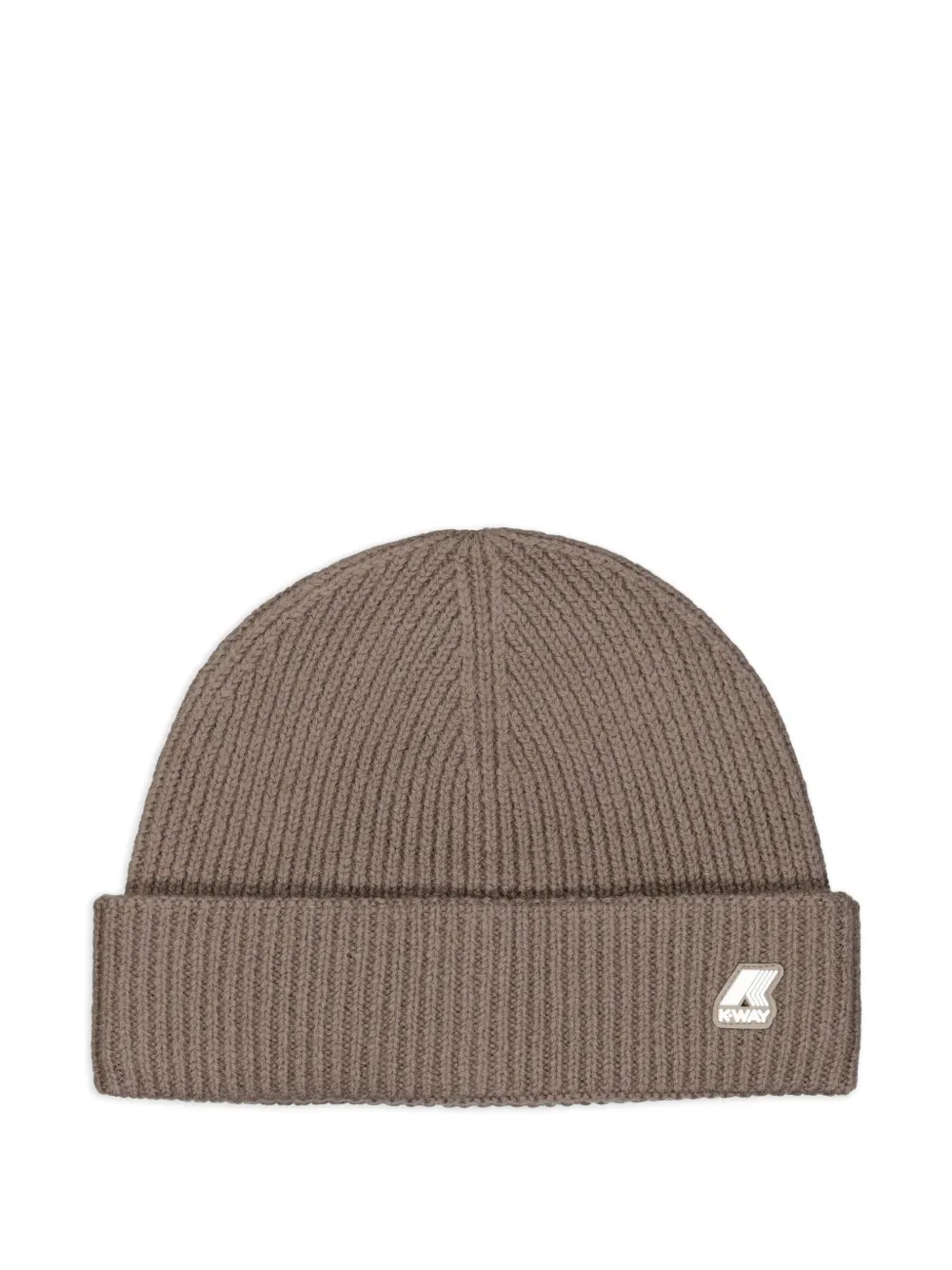 K-way Raised-logo Beanie Hat In Brown
