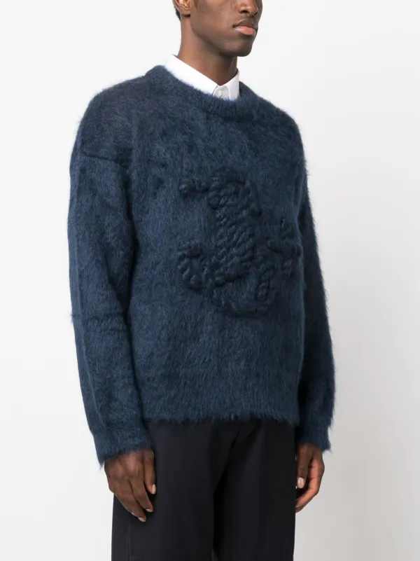 Jil Sander monogram-embroidered mohair-blend Jumper - Farfetch