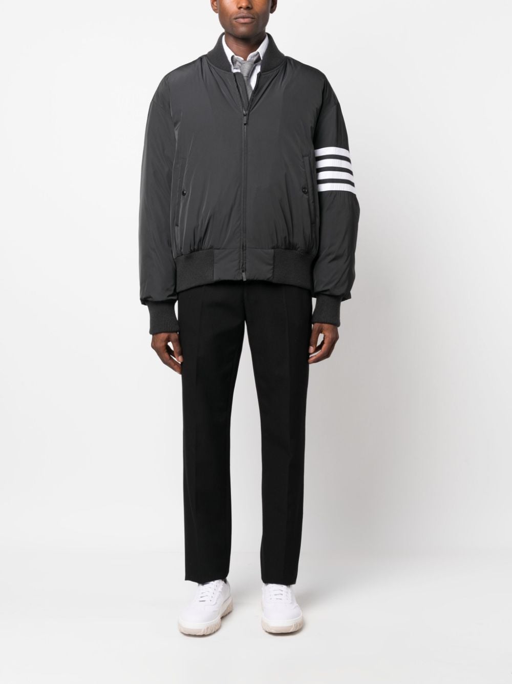 Thom Browne 4-Bar bomberjack - Zwart