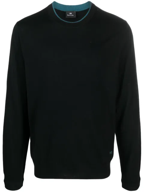 PS Paul Smith logo-embroidered merino jumper