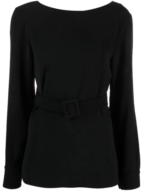 P.A.R.O.S.H. belted long-sleeved blouse
