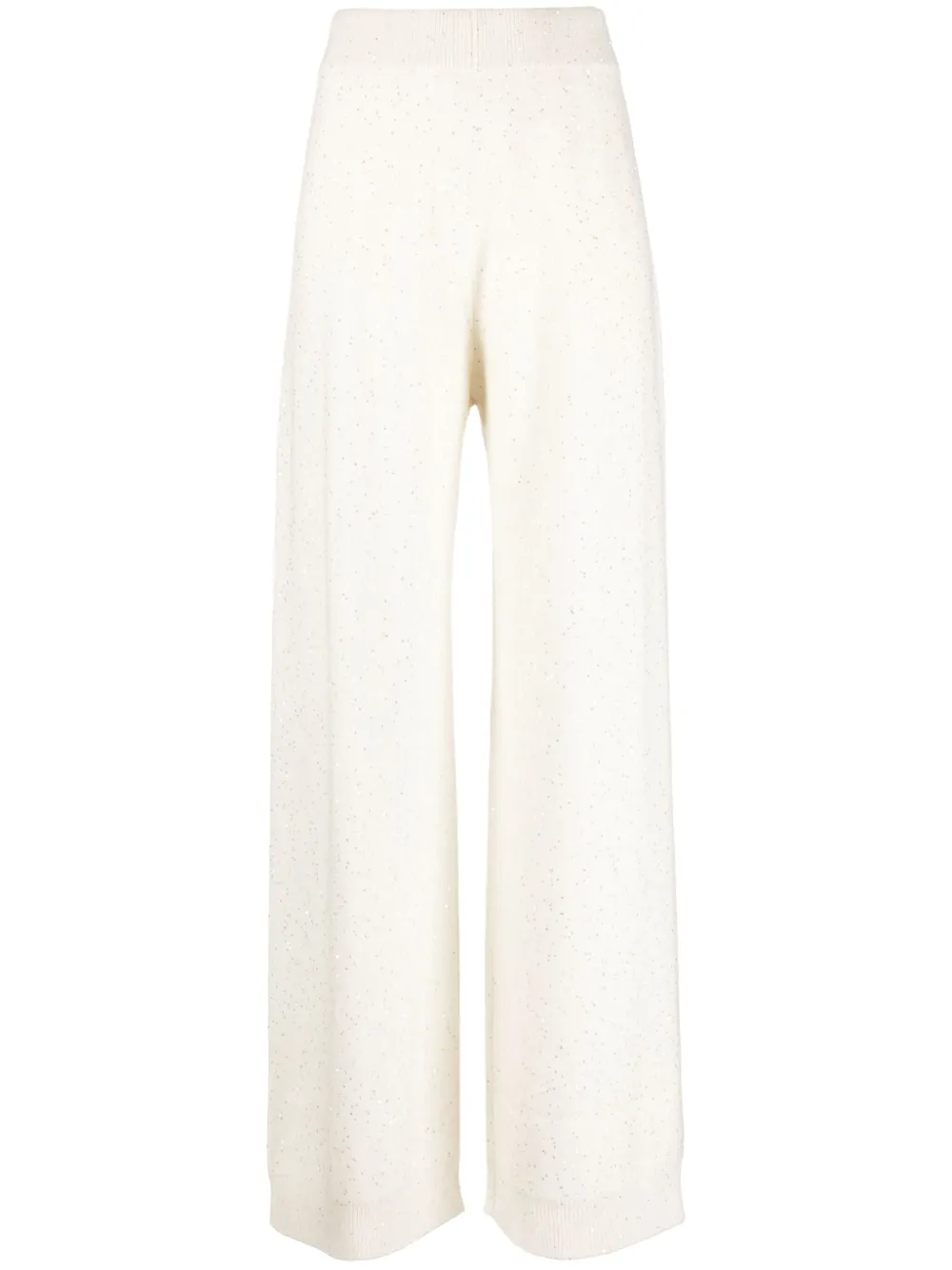 Fabiana Filippi Wide-leg Cashmere Knitted Trousers In Neutrals