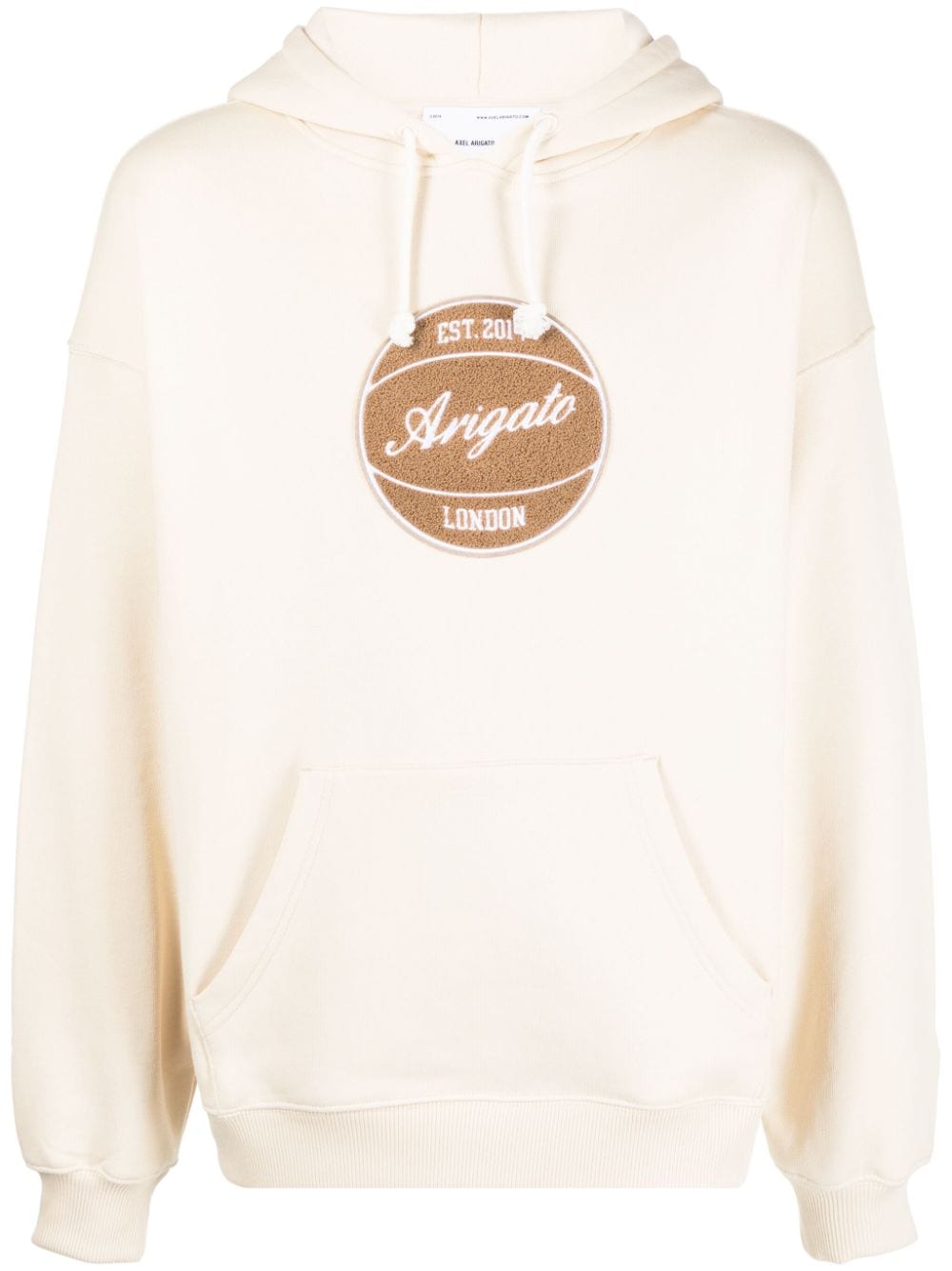 Shop Axel Arigato Logo-appliqué Organic Cotton Hoodie In Neutrals