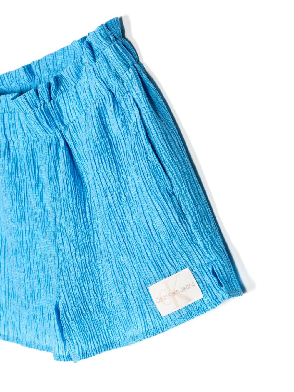 Shop Calvin Klein Logo-patch Smart Shorts In 蓝色