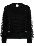 Noir Kei Ninomiya panelled buckled cotton blouse - Black