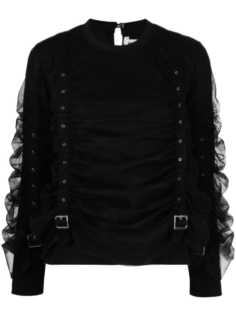Noir Kei Ninomiya panelled buckled cotton blouse