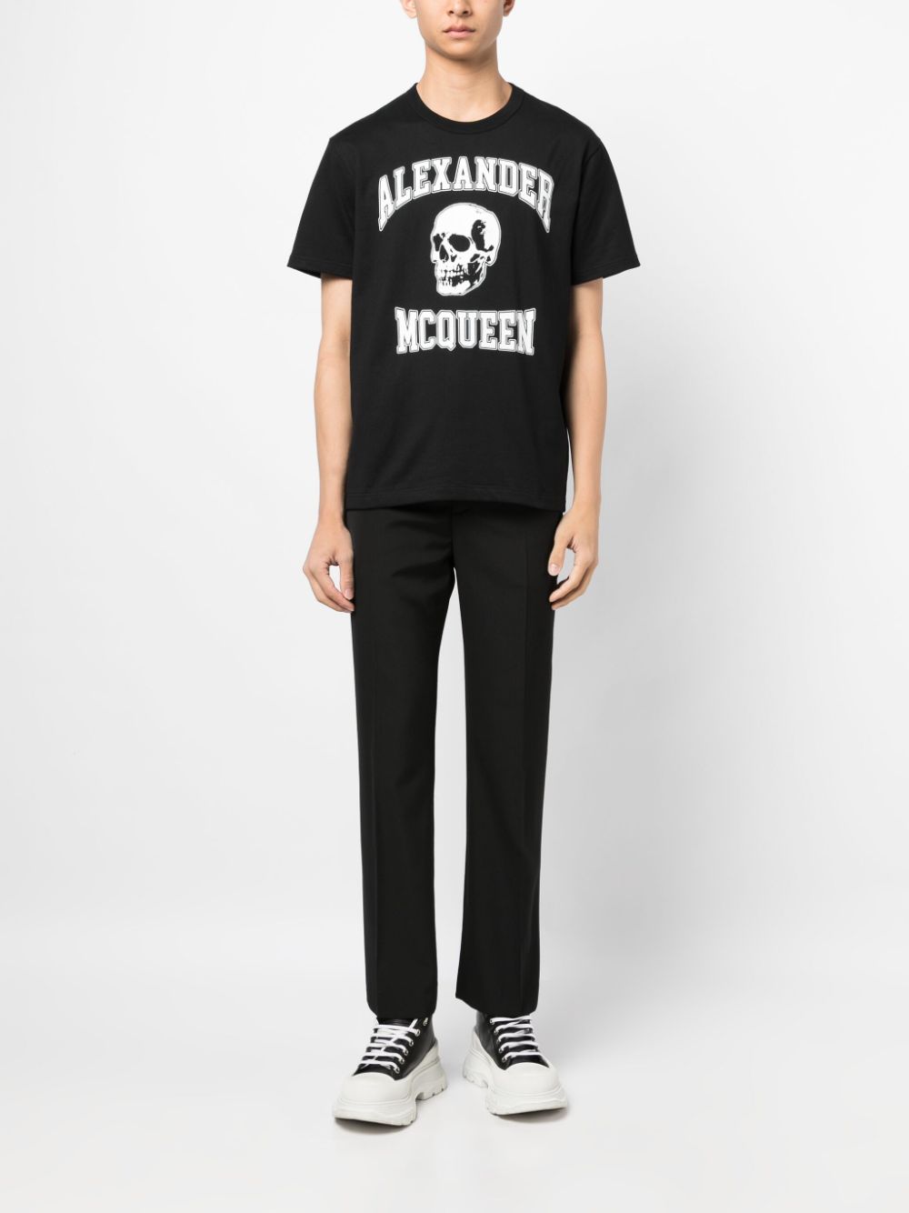 Alexander McQueen logo-print cotton T-shirt - Zwart