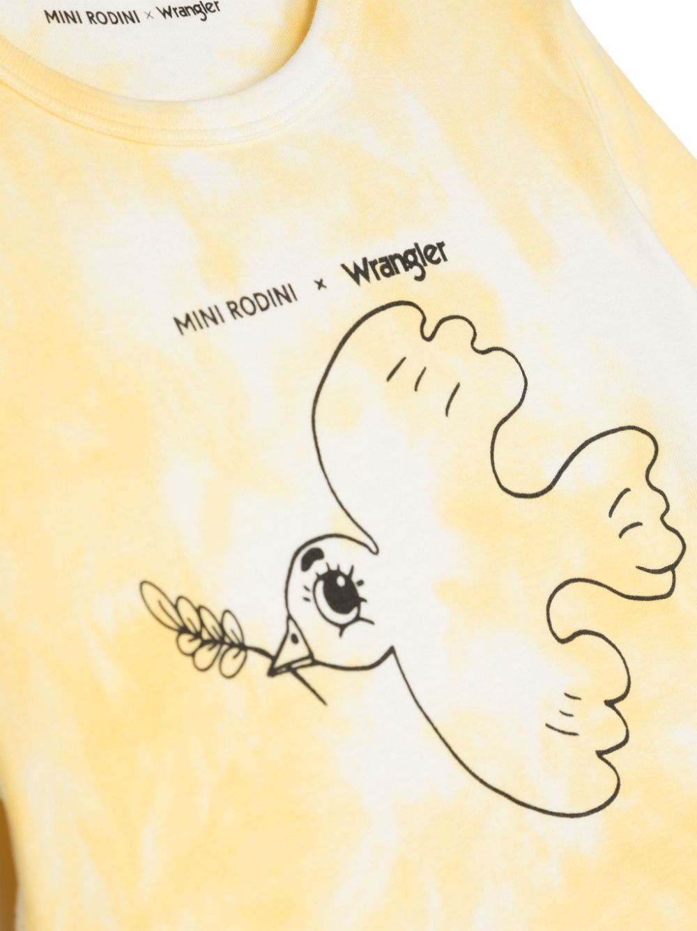 Shop Mini Rodini X Wrangler Peace Dove Tie-dye T-shirt In Yellow