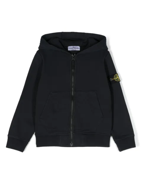 Stone Island Junior Compass-badge hooded bomber jacket