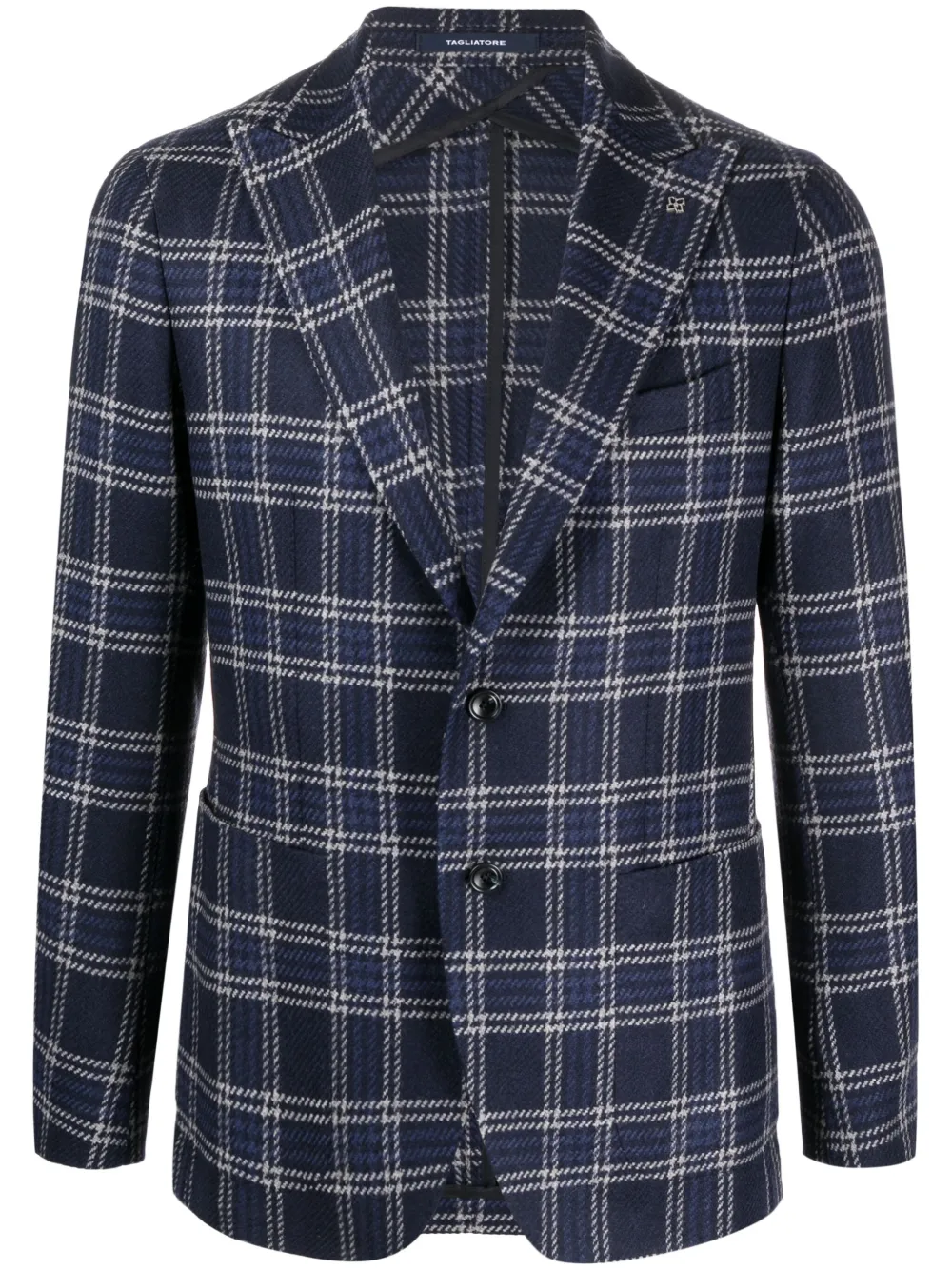 Tagliatore Geruite blazer Blauw