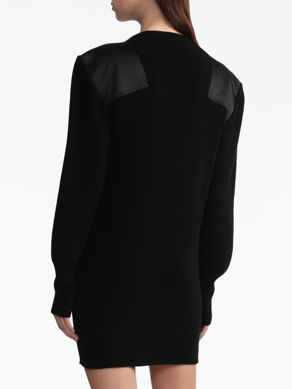 Shop Alyx Crystal-embellished Ribbed-knit Mini Dress In Black