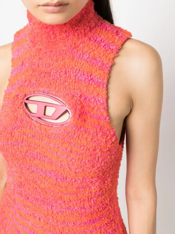 Diesel M-Leros logo-plaque Towelling Dress | Pink | FARFETCH