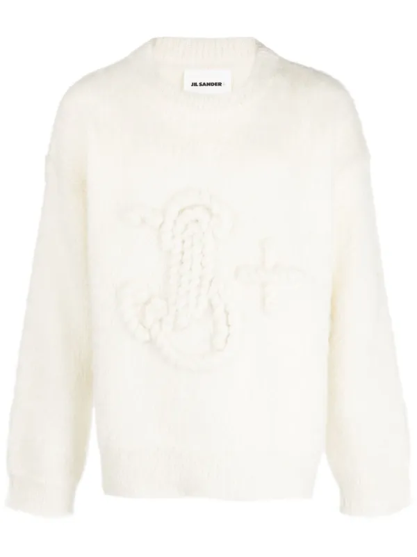 Jil Sander monogram-embroidered mohair-blend Jumper - Farfetch