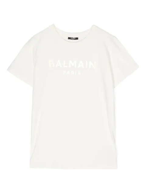 Balmain Kids playera con logo estampado