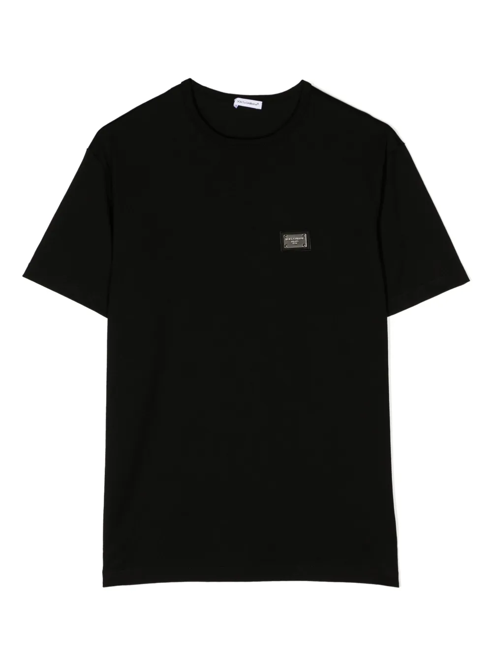 Dolce & Gabbana Kids T-shirt con placca logo - Nero