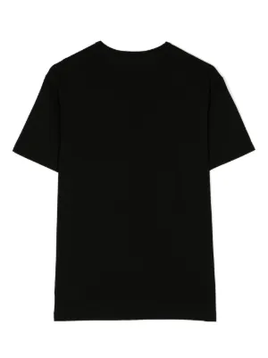 T-shirt Enfant Dolce & Gabbana Noir Avec Strass Et Logo DG, Taille 8, Neuf Avec étiquettes - Fabriqué En Italie
