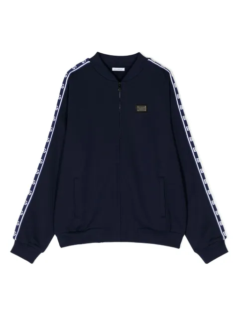 Dolce & Gabbana Kids logo-stripes zip-up sweatshirt