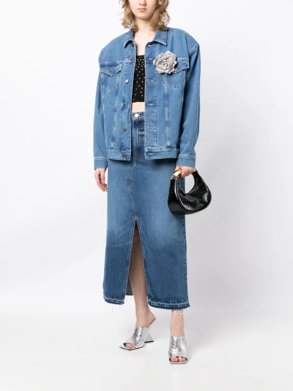 【Giuseppe Di Morabito】デニムジャケット Giuseppe Di Morabito フローラル デニムジャケット | ブルー
