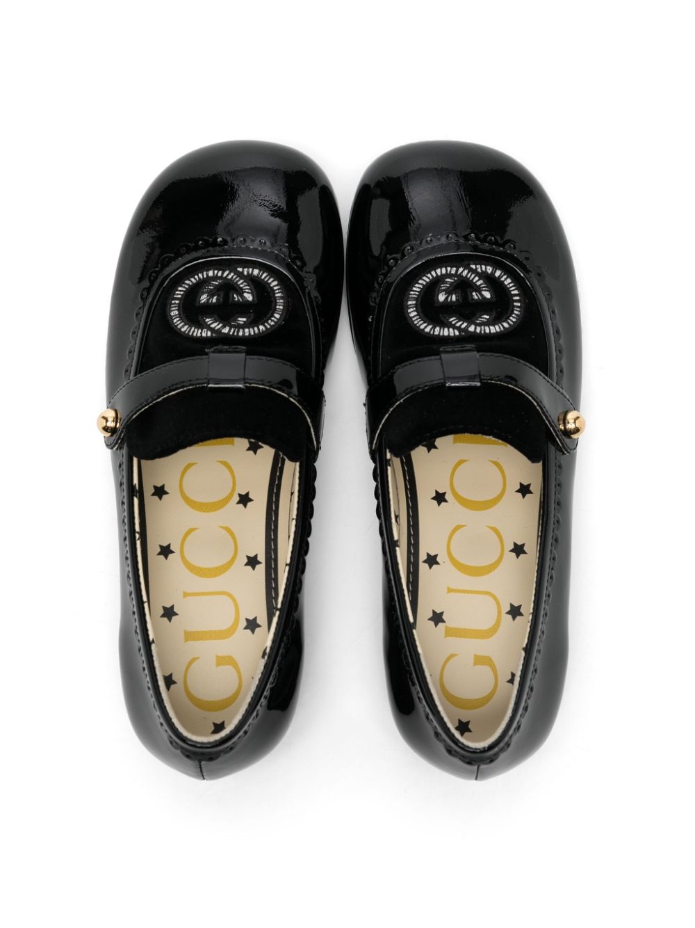 Gucci Kids GG leren loafers Zwart