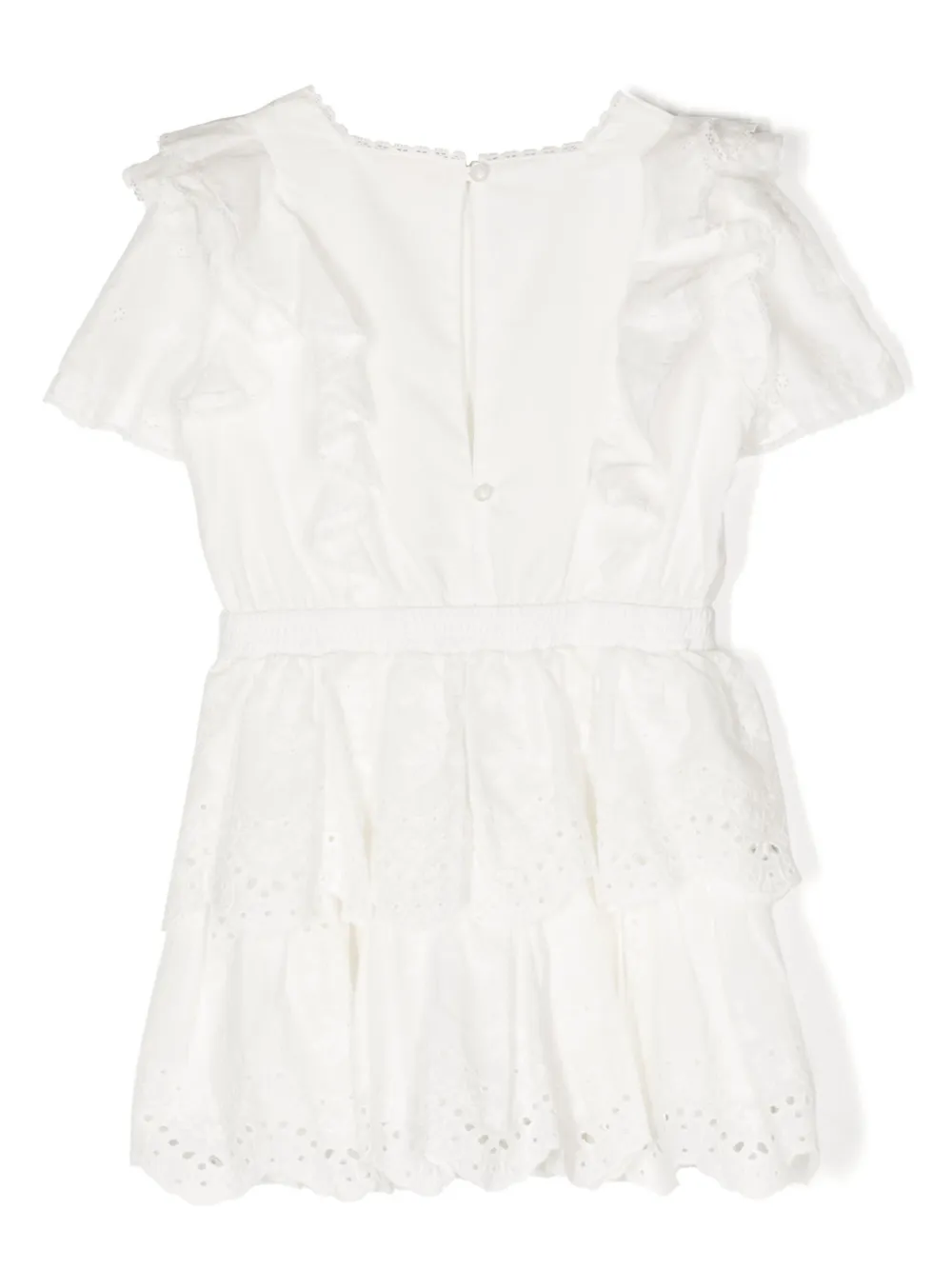 Shop Marlo Freya Ruffled Cotton Dress In White