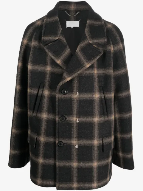 Maison Margiela x Pendleton checked wool peacoat