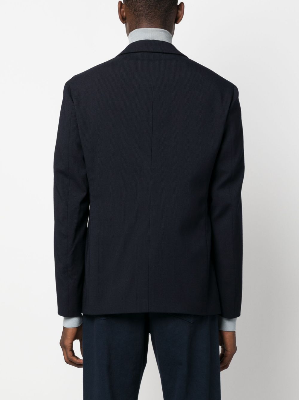 Giorgio Armani micro-cannete effect notched-lapel blazer Men