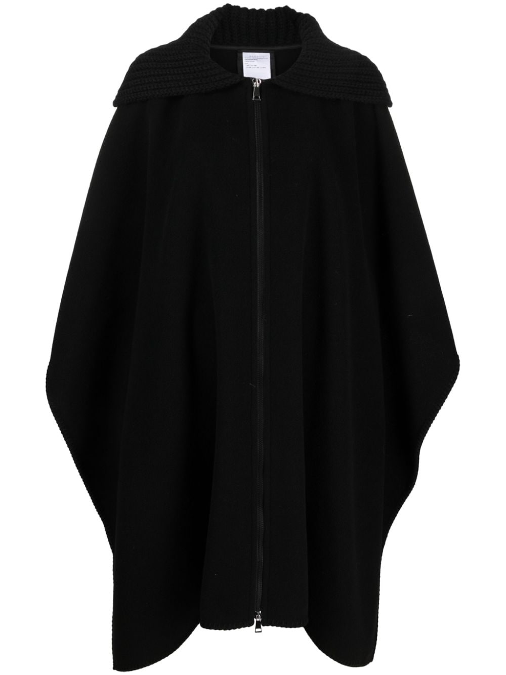 logo-patch wool cape