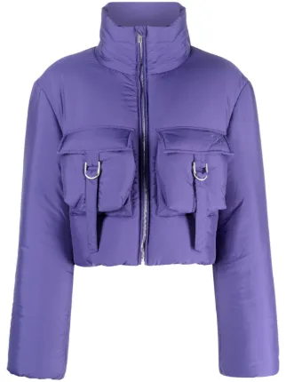 Purple cropped puffer jacket online