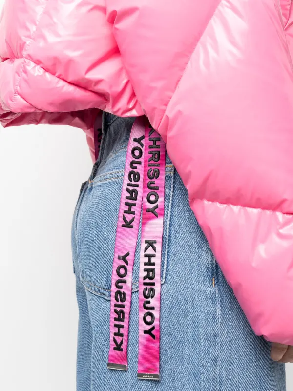 Khrisjoy logo-print Drawstring Down Puffer Jacket | Pink