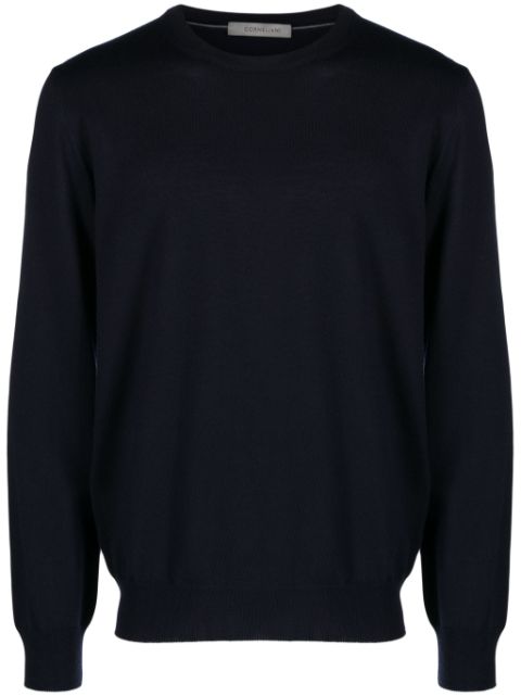 Corneliani logo-embroidered virgin wool jumper