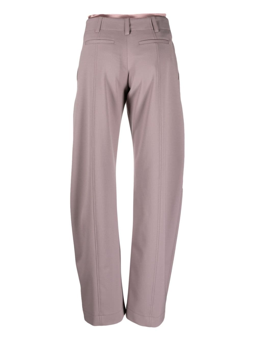 Shop Ssheena Layered-waistband Straight-leg Trousers In Purple