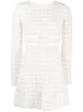 Giambattista Valli long-sleeve tweed minidress - Neutrals