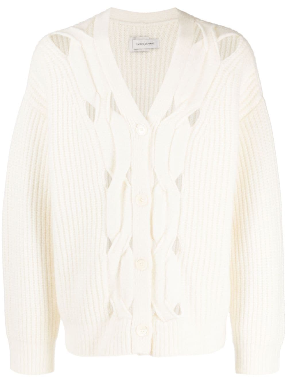 FENG CHEN WANG RIBBED CUT-OUT CARDIGAN