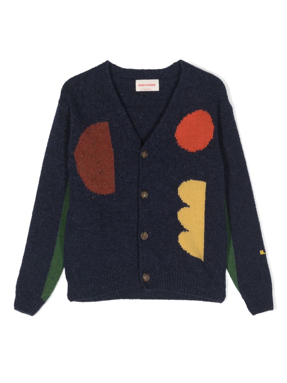 bobo choses cardigan en maille intarsia - bleu