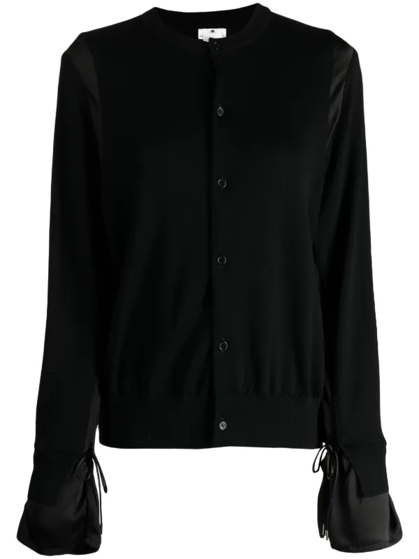 Noir Kei Ninomiya silk-embellished Wool Cardigan - Farfetch