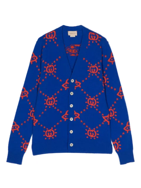 Gucci Kids logo-intarsia wool cardigan