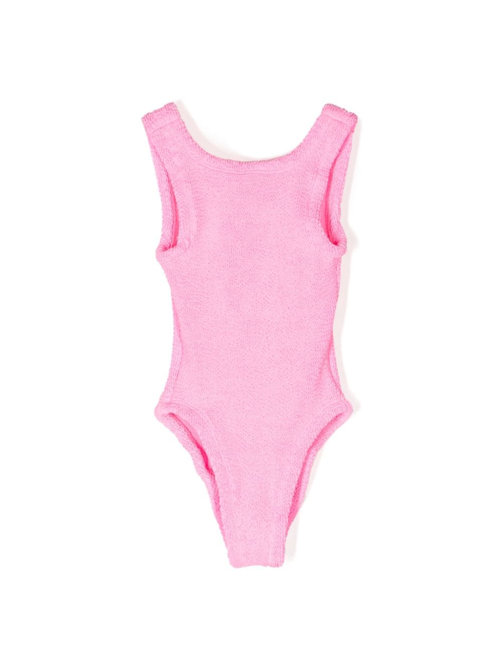 Hunza G Babies' Alva Ruched Bow-detail Swimsuit In Pink