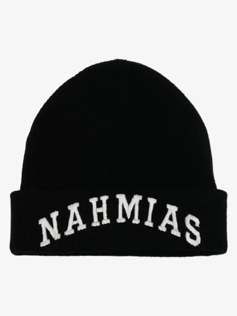 Nahmias logo-embroidered wool-cashmere blend beanie 