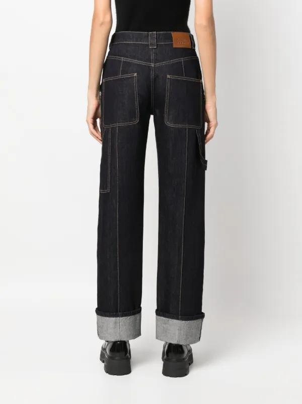 ★alexander mcqueen★ High Waist Turn Up Denim Pants Dark Na 21028953_51201117_600.jpg