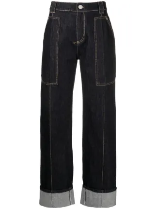 Alexander McQueen turn-up straight-leg Jeans | Blue