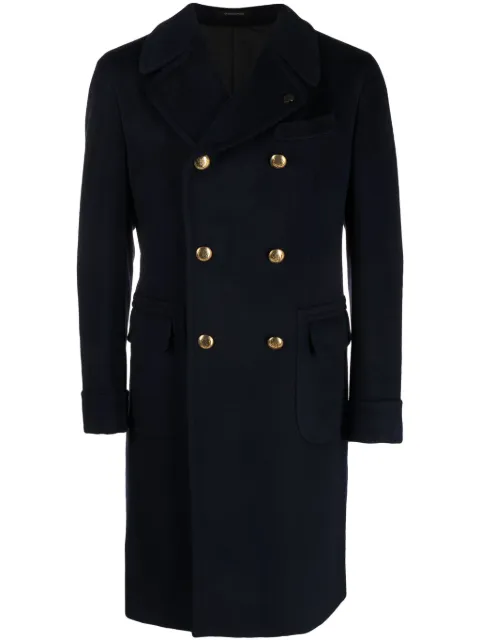 Gabriele Pasini gold-tone button cashmere double-breasted coat