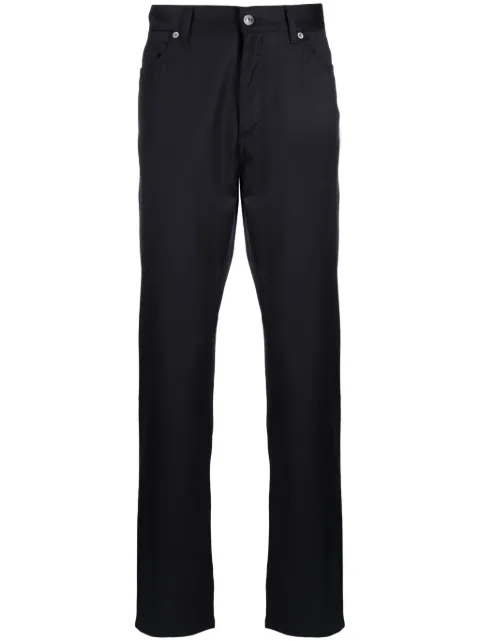 Zegna logo-patch wool slim-fit trousers