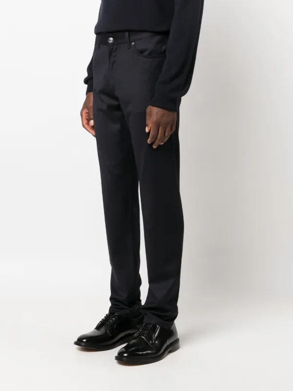 Zegna ロゴパッチ スリムパンツ | ブルー | FARFETCH JP
