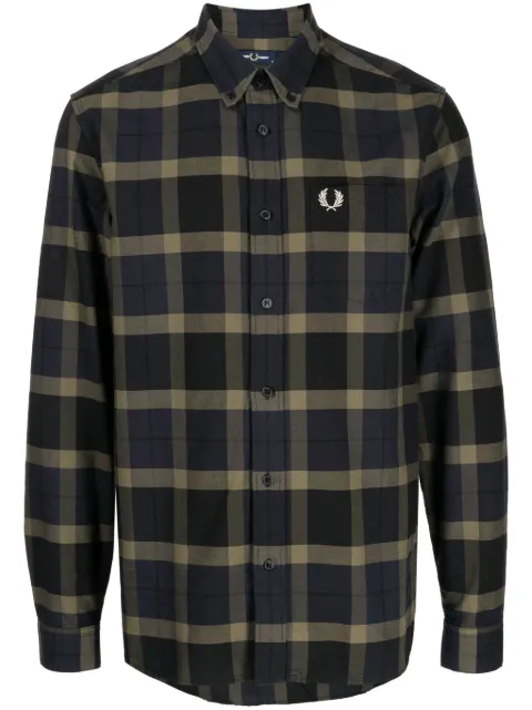 Fred Perry Laurel Wreath-embroidered checkered shirt