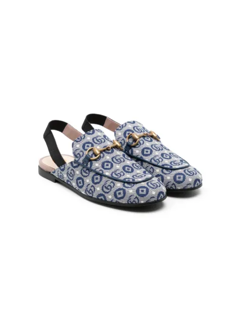 Gucci Kids Princetown Double G-pattern slippers